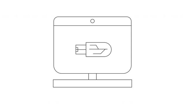 Computer Monitor Displaying a USB Flash Drive Icon.