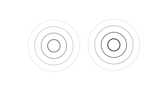 Two sets of concentric circles on white background simple geometric. Concentric circles image photo. Professional concentric circles for minimalist digital design and corporate graphic.