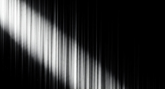 Abstract digital soundwave pattern on a black background with white noise