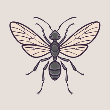 Illustration of a winged ant