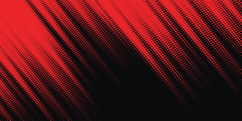 Fototapeta premium Red color pattern gradient grunge texture background. Dots pop art comics sport style vector illustration Abstract background dark red with modern corporate concept