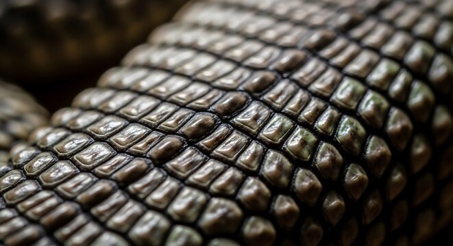 Close up macro shot of a reptiles scaly skin texture.