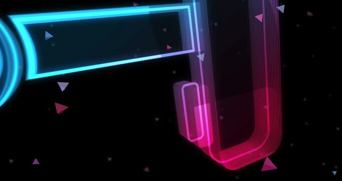 Joystick video game controller symbol digital abstract concept holographic glass. Cyber technology and computer background 3d object.