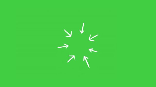 Animated arrows moving toward the center, suitable for focus concepts, transitions, infographics, user interface elements, and motion graphics.
