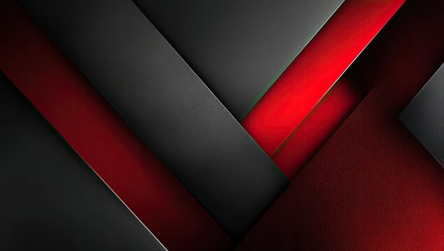 Abstract geometric composition with intersecting red and dark gray planes