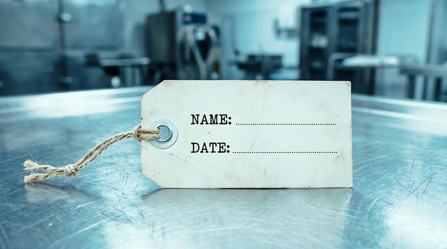 Keychain tag with name and date fields under water in swimming pool
