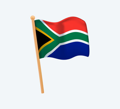 Professional South Africa flag vector illustration in a modern flat style. National symbol of the Rainbow Nation for global business, travel apps, educational geography maps, and sport events