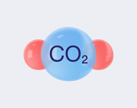 Carbon Dioxide CO2 icon in a glossy bubble vector. Abstract illustration of gas and environmental science. Vector illustration. Ecology green concept for clean air, nature protection and zero emission