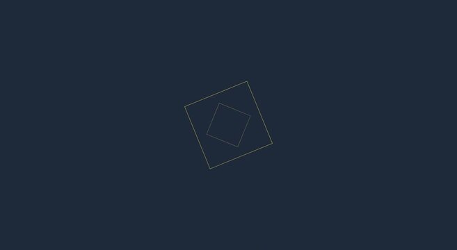 Minimalist gold diamond shape animation on a dark navy blue animation