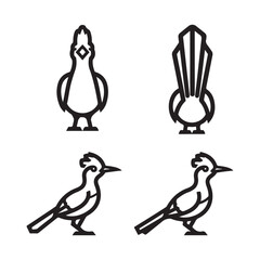 Fototapeta premium Minimalist roadrunner bird icon set