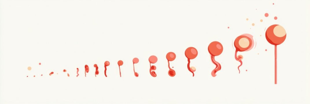 Fetal development stages are shown from week 4 to week 40 in a flat style, providing clear visual progressions in a warm color palette.