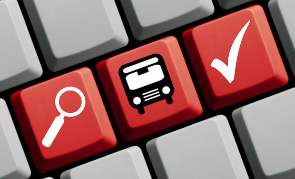 Online Bus suchen - Rote Tastatur
