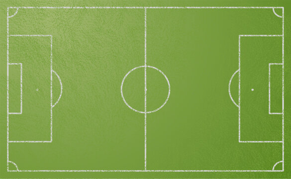 Professional football field vector illustration, soccer with crisp white lines on fresh green turf. Background for soccer sports news, athletic stadium branding, match strategy, tournament promotion