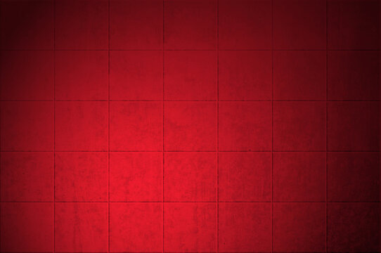 Fliesenwand mit roten Fliesen als Hintergrund
