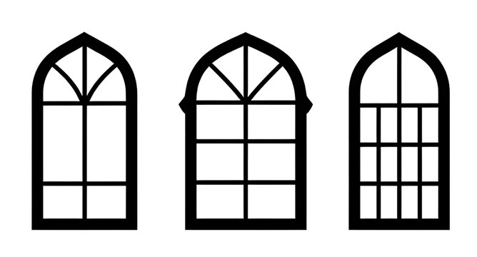 moorish, window, silhouette, arabic, gothic, islamic, architecture, arch, ornamental, decorative, medieval, vintage, pattern, vector, illustration, isolated, design
