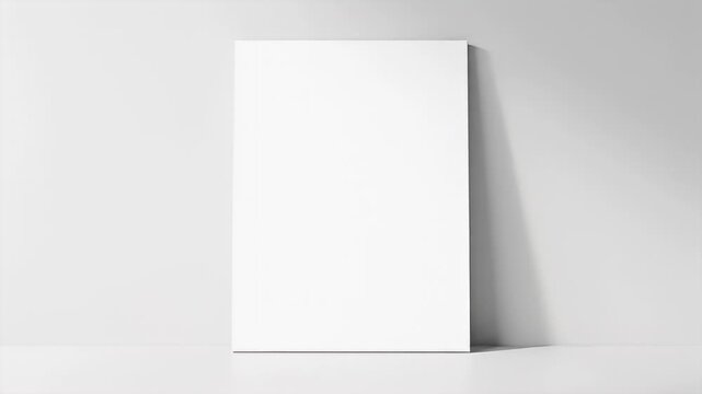 Blank white rectangular object on surface.