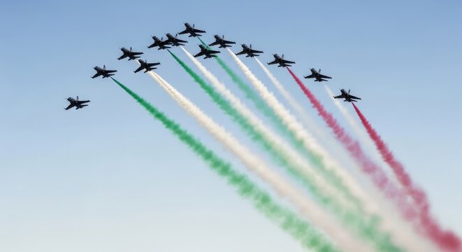 Indian air force aerobatic display for independence day tricolor smoke trails