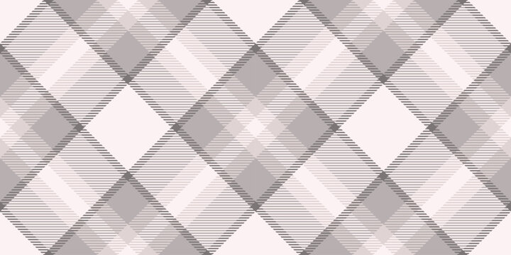 October textile seamless plaid, couch vector background texture. Royal fabric check pattern tartan in grey and sea shell colors.