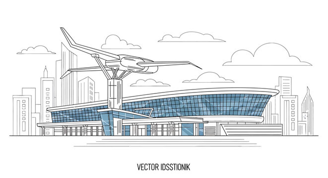 Modern Stadium Sports Event Venue Architecture.