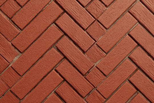 Red brick paving stones arranged in a repeating herringbone pattern