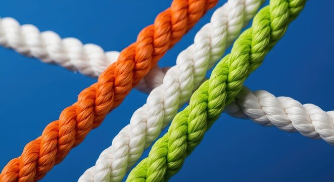 Independence day india celebration braided ropes in indian flag colors saffron white and green