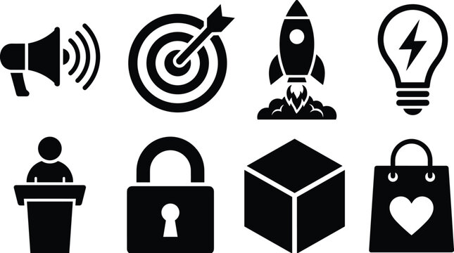 Business and Startup Icons Set for Websites, Apps, Digital Media, and Marketing Designs