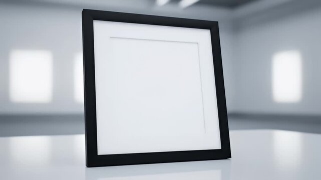 Empty Black Picture Frame Indoors.
