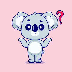 Obraz premium Cute Koala Confused Cartoon