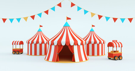 circus tents in white background 3d render © Queen Nadeesha
