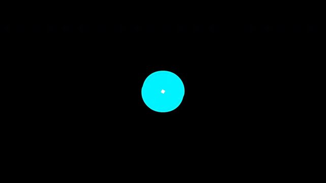 Cyan Orb Pulsating with Subtle Particle Motion on Black Background