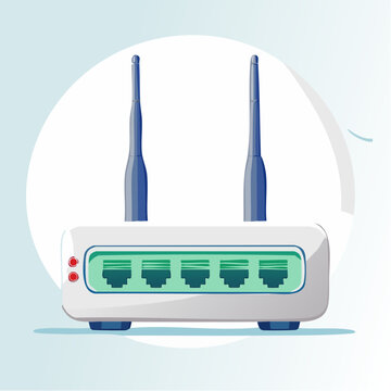 Wireless Router with Antennas and Ethernet Ports