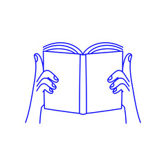 Fototapeta na wymiar Vector logo design template and graphic element, doodle, sketchy character and mascot, girl reading book club, mental health therapy and self care concept