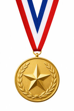 gold medal on white background