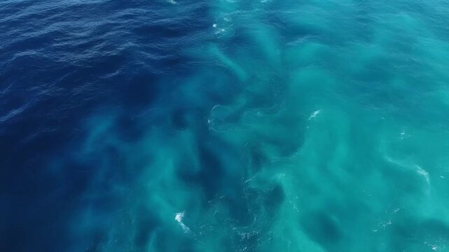 Aerial View of Deep Ocean Currents and Sea Water Turbulence