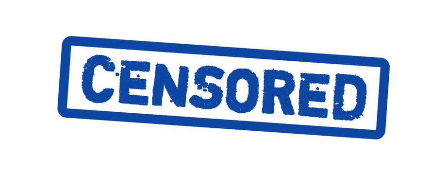Censored Rubber Stamp Vector Illustration &ndash; Restricted Content Warning Label for Media, Documents, Privacy and Editorial Review
