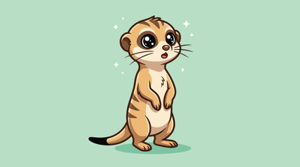 Cute cartoon meerkat character standing upright Vector Illustration. © Caroline Studio