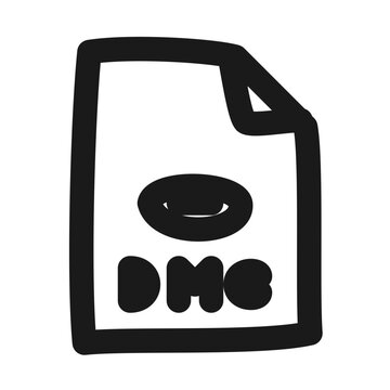 Hand-drawn sketchy icon of a DMG file in pen stroke style