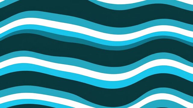 Abstract wavy pattern with teal and blue stripes on dark background