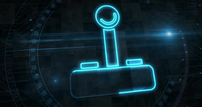 Joystick video game controller symbol digital concept. Cyber technology and computer background abstract 3d. Seamless and loopable.