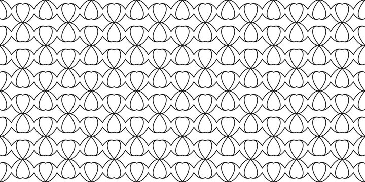 Seamless Geometric Pattern with Heart Petal Motif. Minimalist Line Art Vector Background for Luxury Branding, Wellness Packaging, and Modern Textile Design. Elegant Abstract Floral Ornament