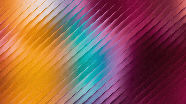 Grainy ribbed abstract background with diagonal lines and vibrant gradient colors, featuring a textured surface with a modern aesthetic