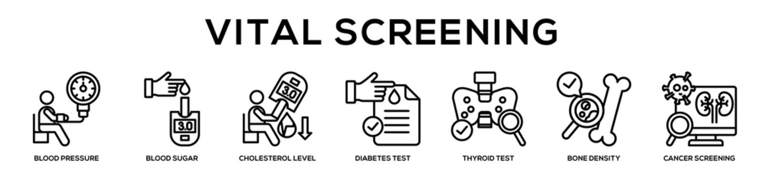Vital Screening web banner icon illustration concept