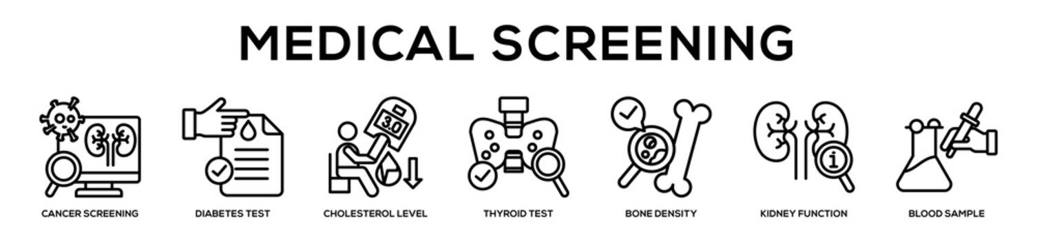 Medical Screening web banner icon illustration concept