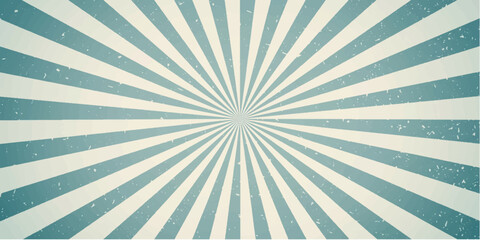 Obraz premium Vintage retro grunge sunburst wallpaper featuring yellow radial rays and a blue starburst pattern on textured paper art backdrop