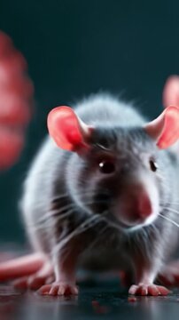 A Close-Up Study of a Gray Domestic Rat Showcasing Its Features, Curiosity, and Expressive Nature in a Captivating Dual Frame Presentation