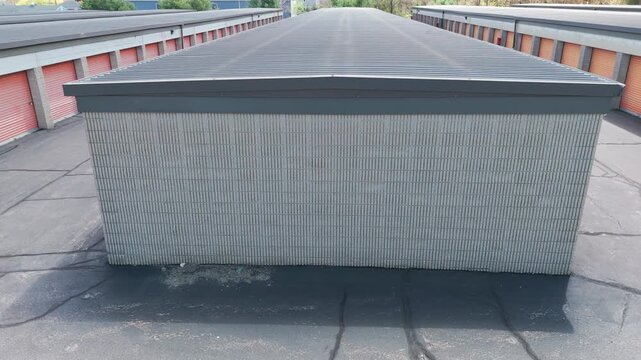 Strafing aerial footage of a storage facility in East Greenwich, RI shot with a drone.