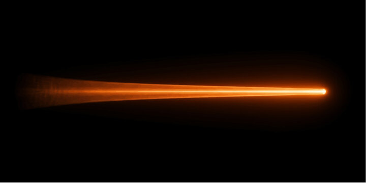 An abstract vector illustration featuring a glowing orange fire flame and bright energy waves creates a motion art effect with red solar flares and light rays looping across a dark black space