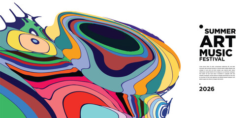 Obraz premium Colorful Abstract Design for Summer Art and Music Festival Poster