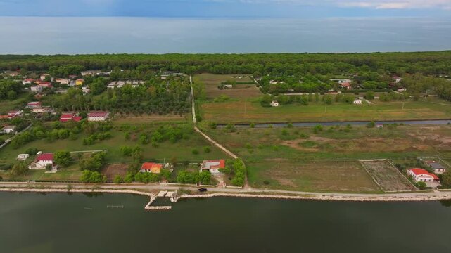Drone footage captured in September shows Lago di Varano, the Adriatic Sea.