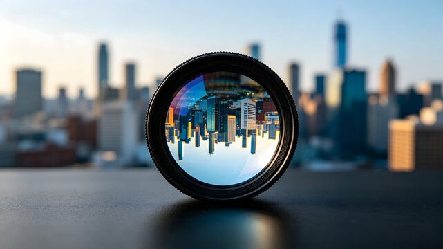 Minimalist technology background with visual distortion and lens refraction